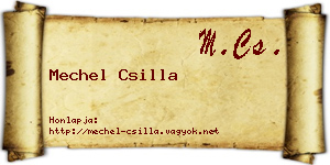 Mechel Csilla névjegykártya